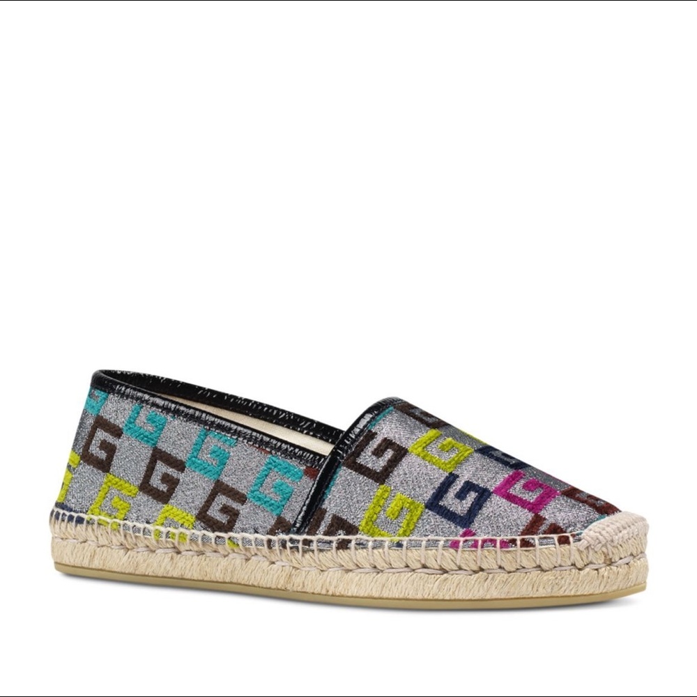 Gucci Multicolor Espadrille Pilar Flats Brand New